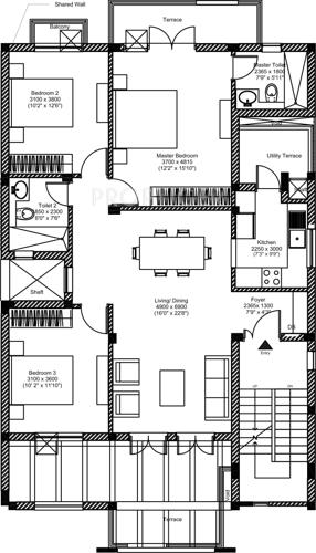 Vatika INXT Floors (3BHK+2T (1,725 sq ft) 1725 sq ft)