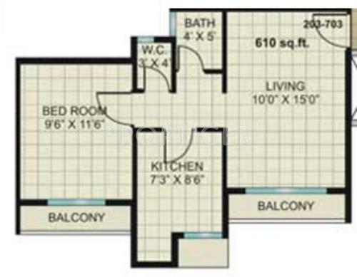 Kesar Gardens (1BHK+1T (610 sq ft) 610 sq ft)