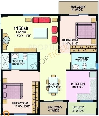 Sumadhura Sawan MTB (2BHK+2T (1,150 sq ft) 1150 sq ft)