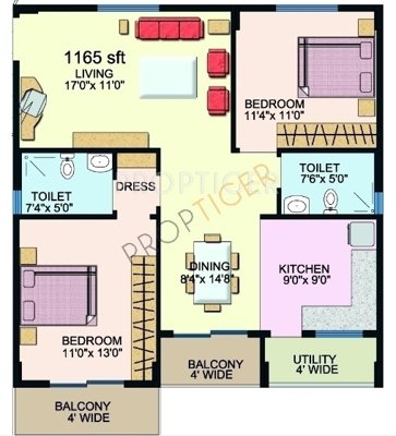 Sumadhura Sawan MTB (2BHK+2T (1,165 sq ft) 1165 sq ft)