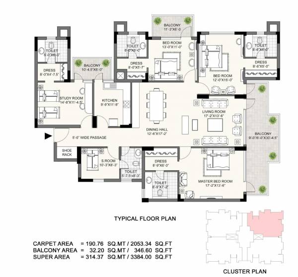 floorPlan of Edenwood Towers