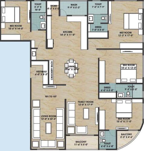 floorPlan of Sparsh Khushroo Residency
