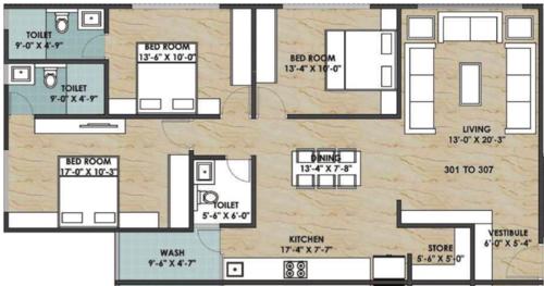 floorPlan of Sparsh Khushroo Residency