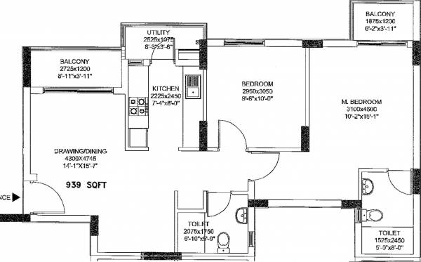 floorPlan of DLF Maiden Heights at My Town