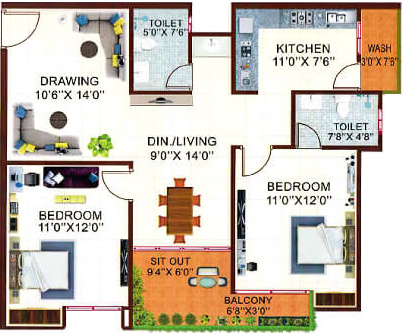 floorPlan of Ritu 11th Mile Garden City