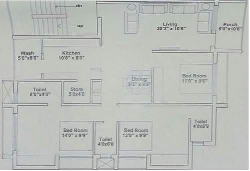 floorPlan of Trimurti Heaven Flat