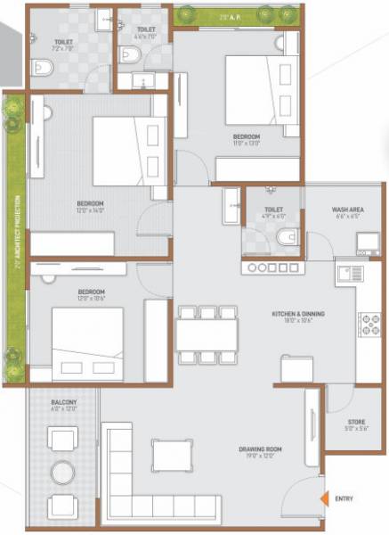 floorPlan of Radhe Helios
