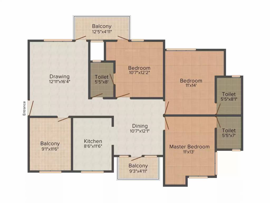 1800 sq ft 3 BHK 3T Apartment for Sale in GR Properties B Block 1049