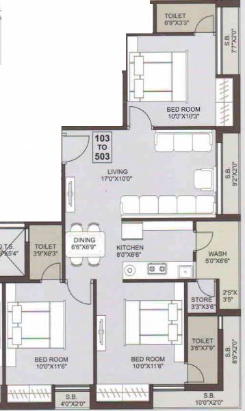 floorPlan of Arham Meet Residency