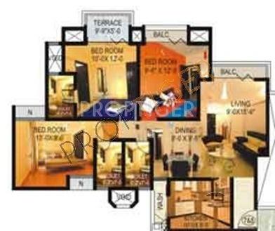 Adhiraj Magnolia (3BHK+3T (1,430 sq ft) 1430 sq ft)