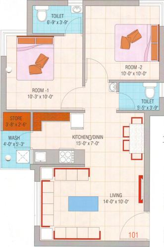 floorPlan of Khushi Palm Universe Wing 2C 2D