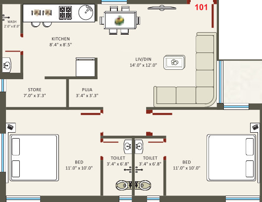 floorPlan of Maruti Palace A