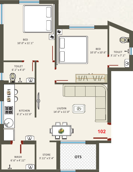 floorPlan of Maruti Palace A