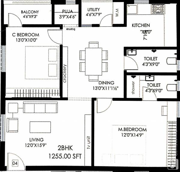 floorPlan of Raam Developers Visbha Residency