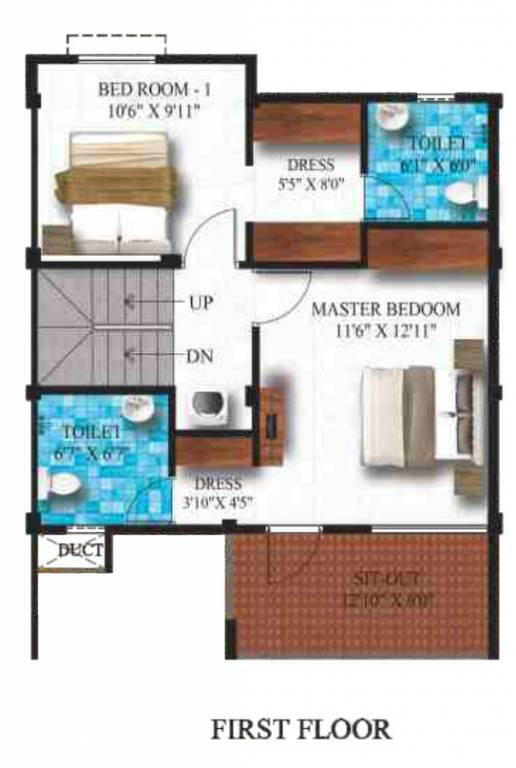 humming gardens villas Floor Plan First Floor Plan