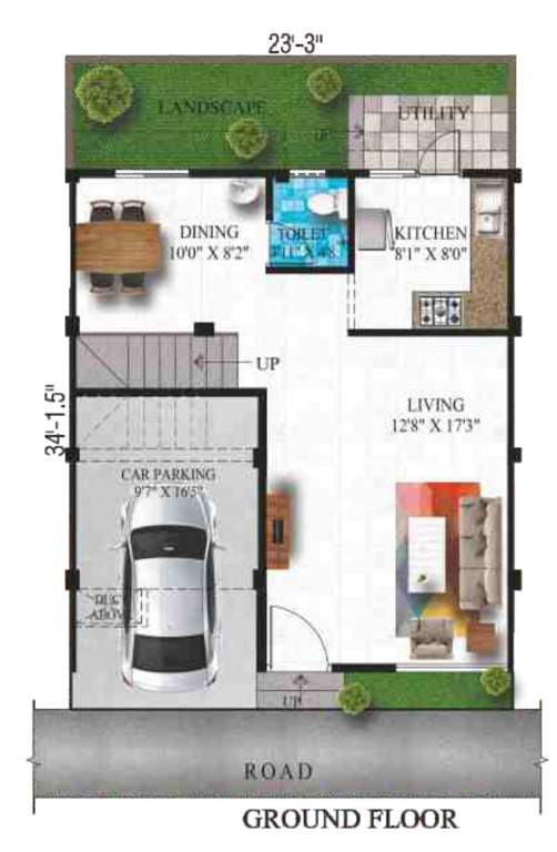 humming gardens villas Floor Plan Ground Floor Plan