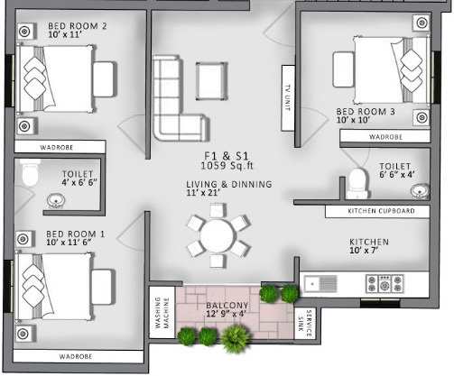 floorPlan of Darshit Rudraksha Apartment