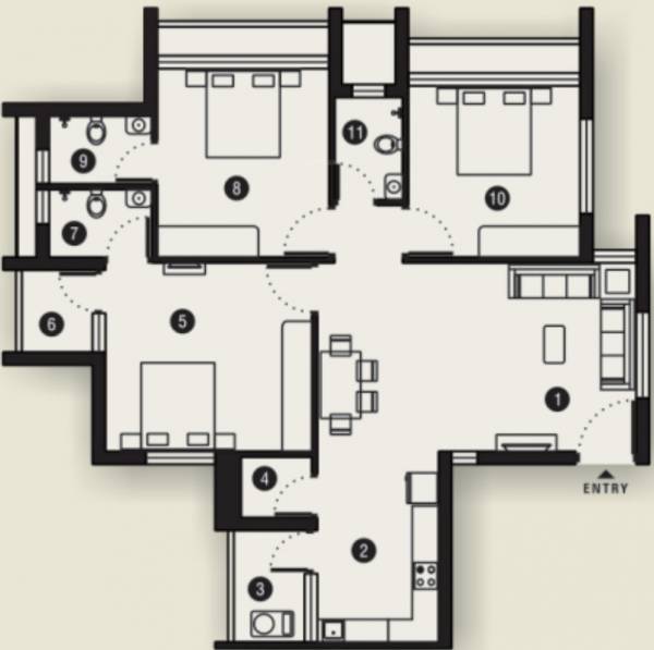 floorPlan of Vardhman Greens Apartment