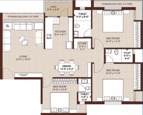 floorPlan of Gajanand Diamond Heights