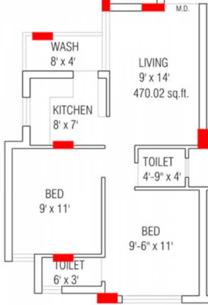floorPlan of Dwarkadhish Apartment