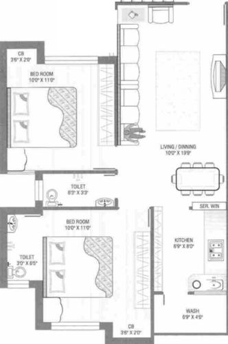 floorPlan of Yogibhai Prabhatbhai Kangad Vrundavan Appartment