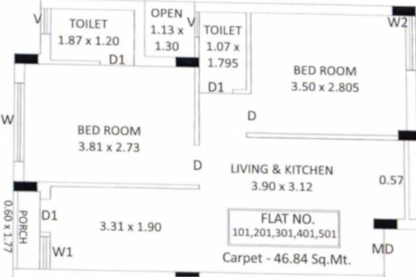 floorPlan of R D Gokul Apartment