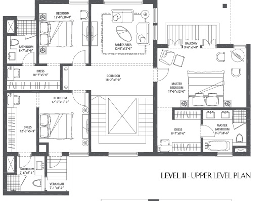 palm drive Floor Plan Upper Level Penthouse Plan