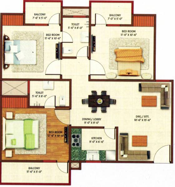 floorPlan of Reputed Oasis Homes