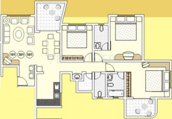 Tejas Elysian Apartment (3BHK+3T (1,622 sq ft) 1622 sq ft)