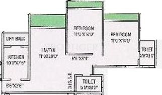 Reputed Builder Adityavardhan Apartment Floor Plan (2BHK+2T)