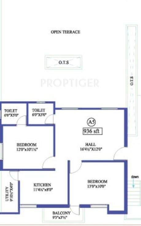 Antony Creek (2BHK+2T (936 sq ft) 936 sq ft)