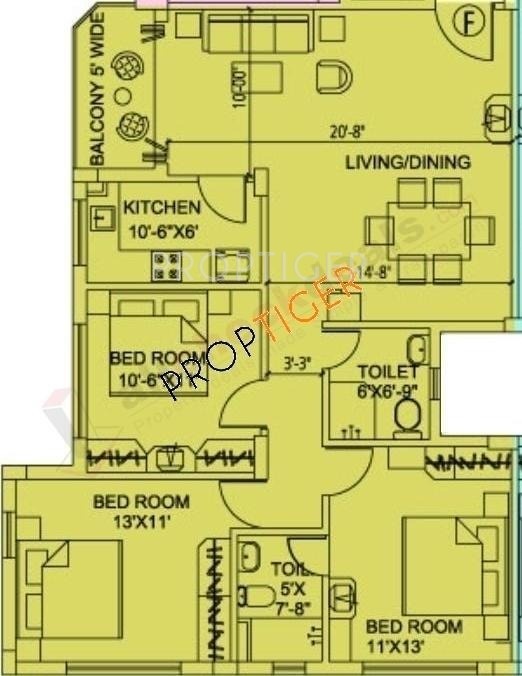 Space ClubTown Paradise (3BHK+2T (1,561 sq ft) 1561 sq ft)