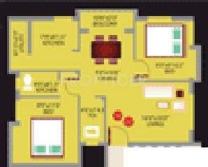 SRM SRM Blossom (2BHK+2T (964 sq ft) 964 sq ft)