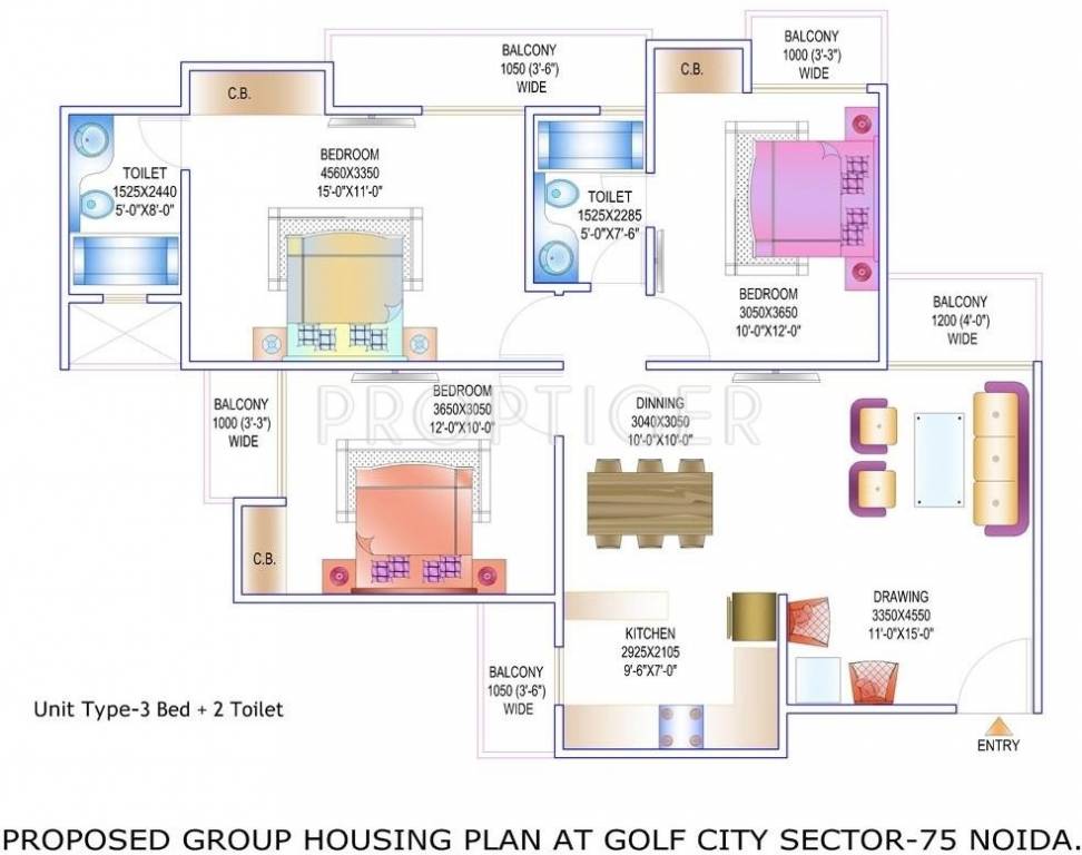 Gardenia Golf City (3BHK+2T (1,350 sq ft) 1350 sq ft) Gardenia Golf City (3BHK+2T (1,350 sq ft) 1350 sq ft)