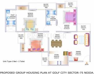 Gardenia Golf City (3BHK+2T (1,350 sq ft) 1350 sq ft) Gardenia Golf City (3BHK+2T (1,350 sq ft) 1350 sq ft)