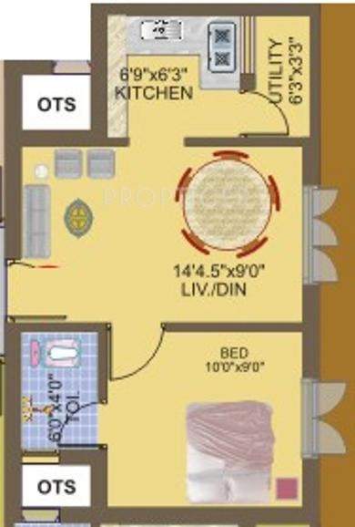 Hi Apoorva (1BHK+1T (534 sq ft) 534 sq ft)