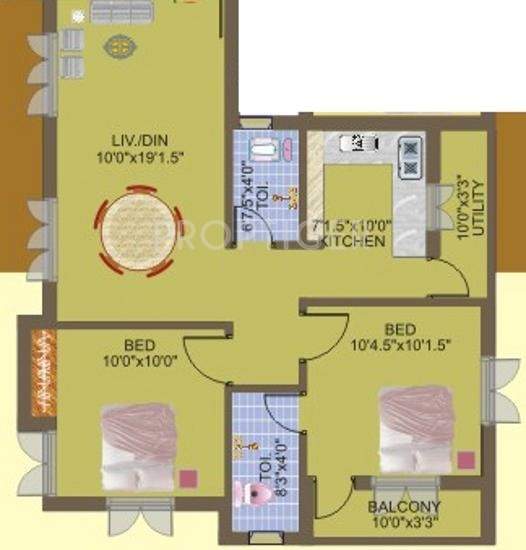 Hi Apoorva (2BHK+2T (781 sq ft) 781 sq ft)