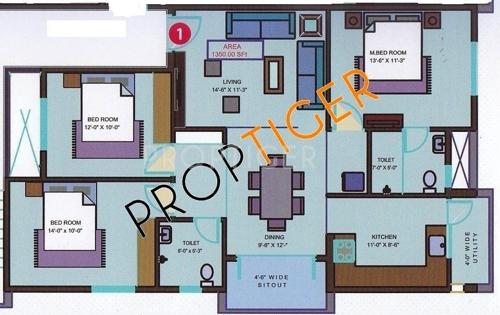 Mahaghar Sri Sai Nilayam (3BHK+2T (1,350 sq ft) 1350 sq ft)