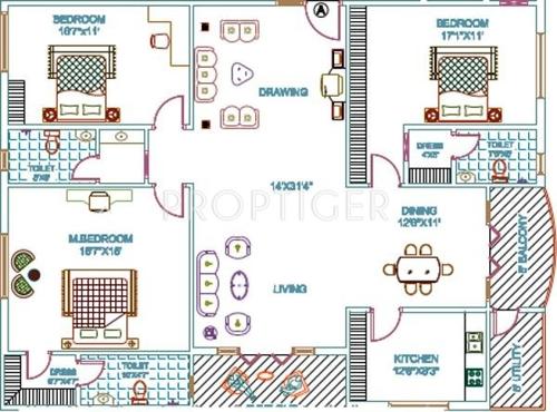 Amulya Cyber Residency (3BHK+3T (2,200 sq ft) 2200 sq ft)
