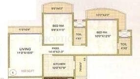 Chaitanya Sanman (2BHK+2T (1,020 sq ft) 1020 sq ft)