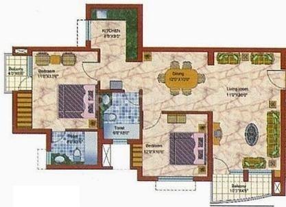 Samiah Vrinda City (2BHK+2T (1,250 sq ft) 1250 sq ft) Samiah Vrinda City (2BHK+2T (1,250 sq ft) 1250 sq ft)
