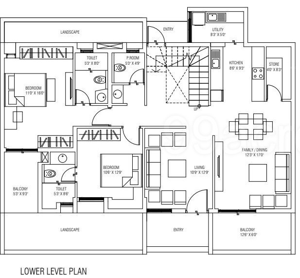  the parksyde Floor Plan Lower Level Duplex Plan