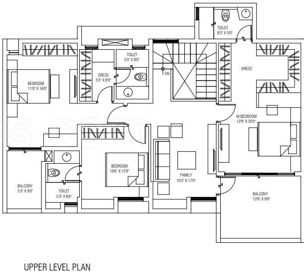  the parksyde Floor Plan Upper Level Duplex Plan