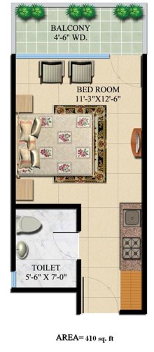 Habitech Spectrum (1BHK+1T (410 sq ft) 410 sq ft)