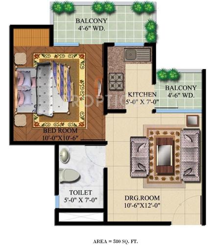 Habitech Spectrum (1BHK+1T (580 sq ft) 580 sq ft)