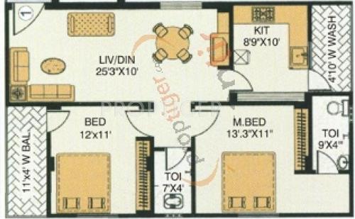 Venkatasai Vensa Home (2BHK+2T (1,100 sq ft) 1100 sq ft)