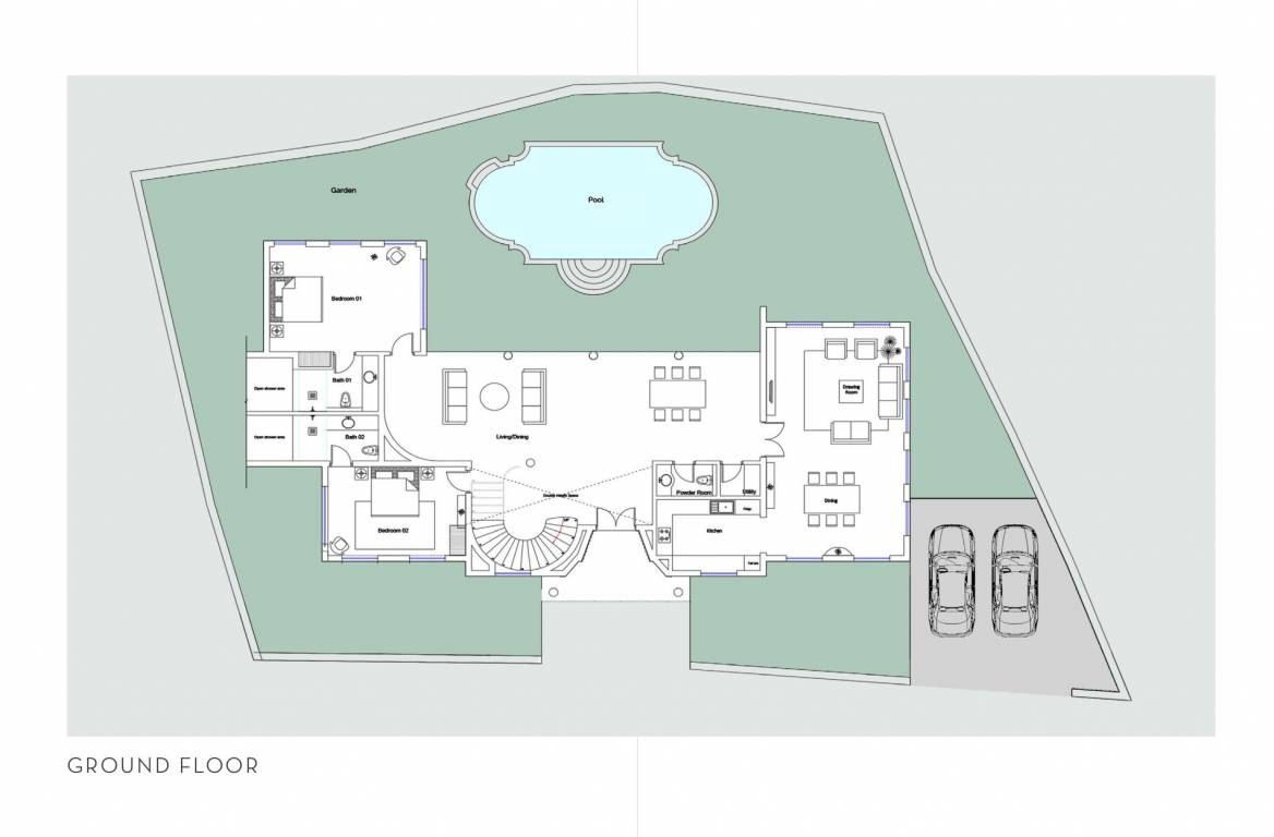  villa mandarina Floor Plan Ground Floor Plan