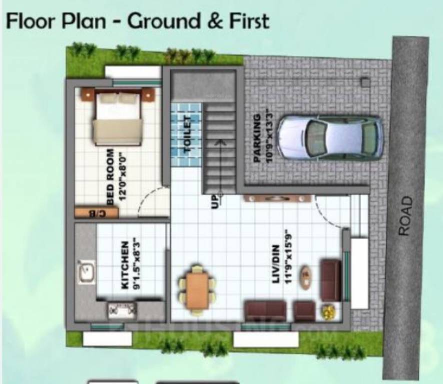  rainbow villas Floor Plan Ground Floor Plan