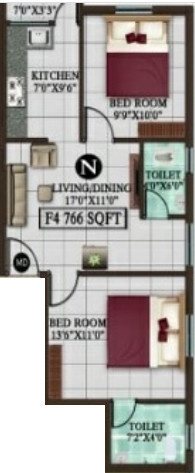 pushpagiri-easwarar-flats Floor Plan Floor Plan