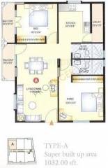 KVS Hinduja Towers (2BHK+2T (1,032 sq ft) 1032 sq ft)